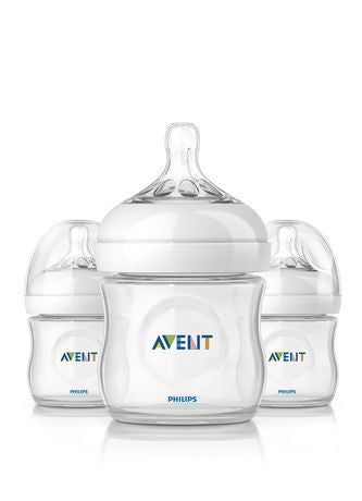 Philips AVENT SCF690/37 4 Ounce BPA Free Natural Polypropylene Bottles, 3-Pack