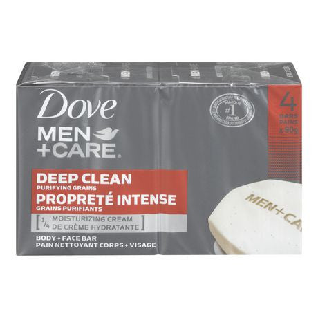 Dove Men +Care® Deep Clean Purifying Grains Body + Face Bars - 4 bars